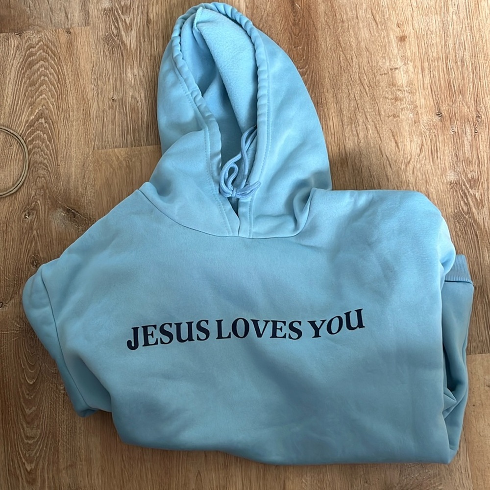 JESUS LOVES YOU hoodie   S/M